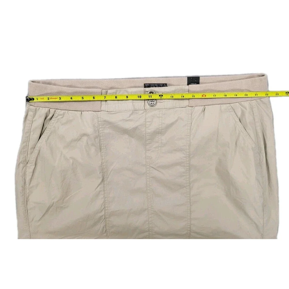 Torrid Plus Size 22/24 Beige Poplin Cargo Midi Skirt Ruched Sides NWT - Picture 6 of 9